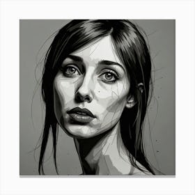 Woman Drawn Long Nose Canvas Print