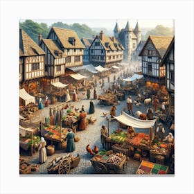 Medieval Market Canvas Print