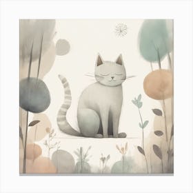 Cat In The Forest Canvas Print