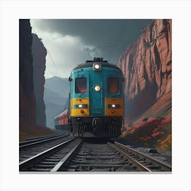 Train In The Mountains Canvas Print