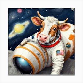 Cow In Space 8 Canvas Print