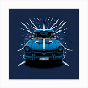 Car Blue Artwork Of Graphic Design Flat (107) Canvas Print