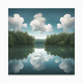 Clouds Reflected In A Lake Canvas Print