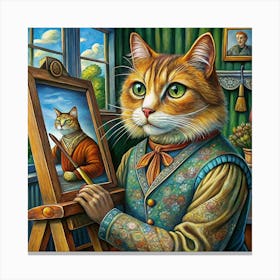 Artist Cat 1 Canvas Print