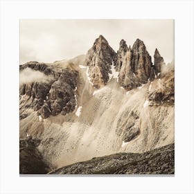 Steep Mountain Peaks Square Canvas Print