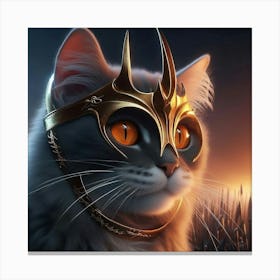 Cat In A Helmet Canvas Print