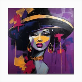 African Woman In Hat Canvas Print