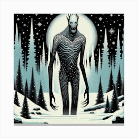 Skeleton In The Woods Canvas Print