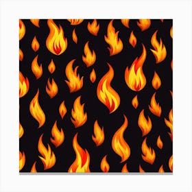 Flames On Black Background 43 Canvas Print