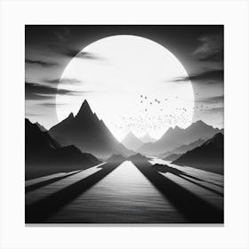 Black And White Landscape 11 Canvas Print