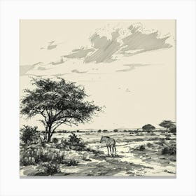 Giraffes In The Wild Canvas Print