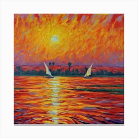 Sunset On The Nile Canvas Print