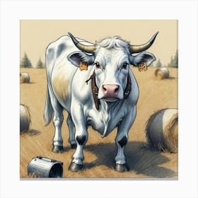 Cow In The Field 8 Canvas Print