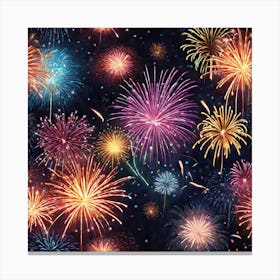 Fireworks Seamless Pattern 5 Canvas Print