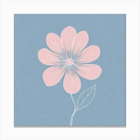 A White And Pink Flower In Minimalist Style Square Composition 654 Canvas Print