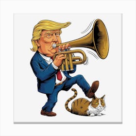 Trump victory defeating cat women Canvas Print