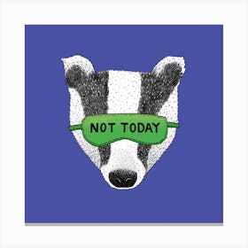 Not Today Badger Square Canvas Print