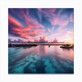 Sunset In The Caribbean Canvas Print