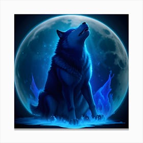 Lunar Wolf style 4 Canvas Print