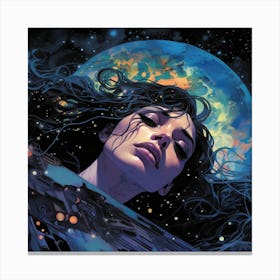 Woman In Space Canvas Print