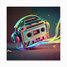 Retro Cassette Art Canvas Print