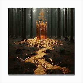 Golden Castle In The Forest Canvas Print