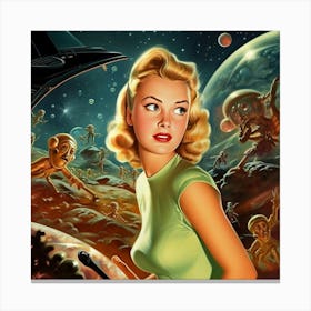Aliens In Space Canvas Print