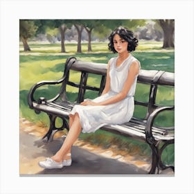 765704 The Drawing Depicts A Beautiful Girl With Short Bl Xl 1024 V1 0 Canvas Print