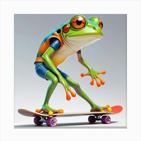 Skateboard Frog 1 Canvas Print