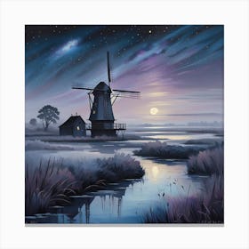 windmill at night Canvas Print