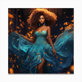 Artwork of A Black Queen Shining in Abstract Glamour Canvas Print