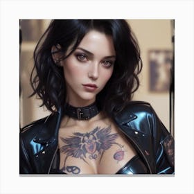 Sexy Woman With Tattoos Canvas Print