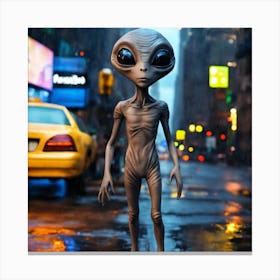 Alien In The Rain Canvas Print