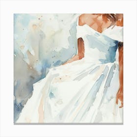 Watercolor Bridal Dress Close Up 17 Canvas Print