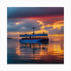 Sunset On A Boat 30 Canvas Print