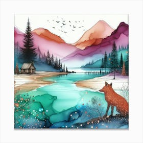 Fox In The Woods Canvas Print