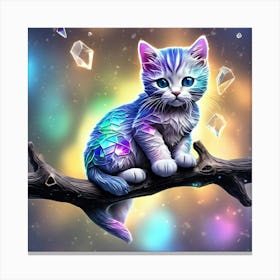 Kitty With Crystals Canvas Print