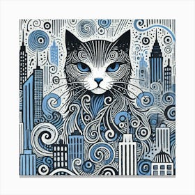 Cosmo Claw City Cat Canvas Print