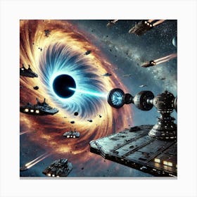 Singularity Cannon Engulfing Ships Canvas Print