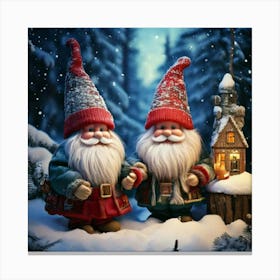 Firefly Enchanting Winter Fairy Tale With Whimsical Gnomes 50316 (2) Canvas Print