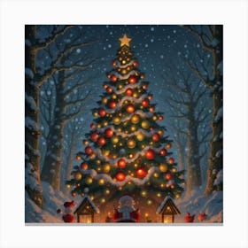 Christmas Tree In The Woods Canvas Print