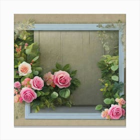 Roses In A Frame Canvas Print