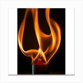 Flaming Candle Canvas Print