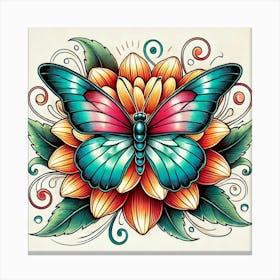 Tattoo Butterfly 4 Canvas Print