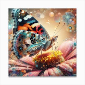 Butterfly On A Flower Canvas Print