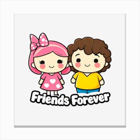 Friends Forever illustration Canvas Print