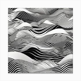 Waves In Black And White Canvas Print