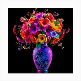 Colorful Flowers In A Vase 80 Leinwandbild