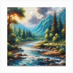 River In The Mountains 2 Canvas Print