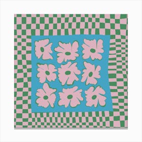 Pastel nature checkerboard Canvas Print